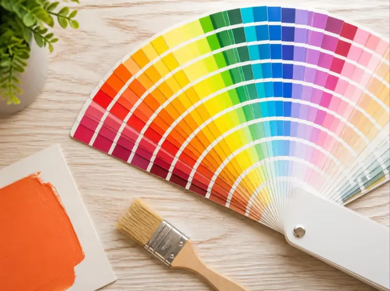 Cartela de cores aberta sobre a mesa